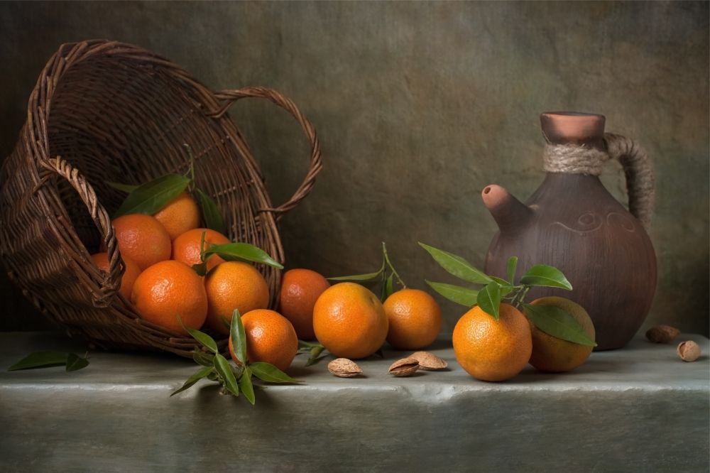 Постер "Мандариновая радость" Черный, Белый, Дерево A4 [21×30] , A3 [30x40], A2 [40x60]