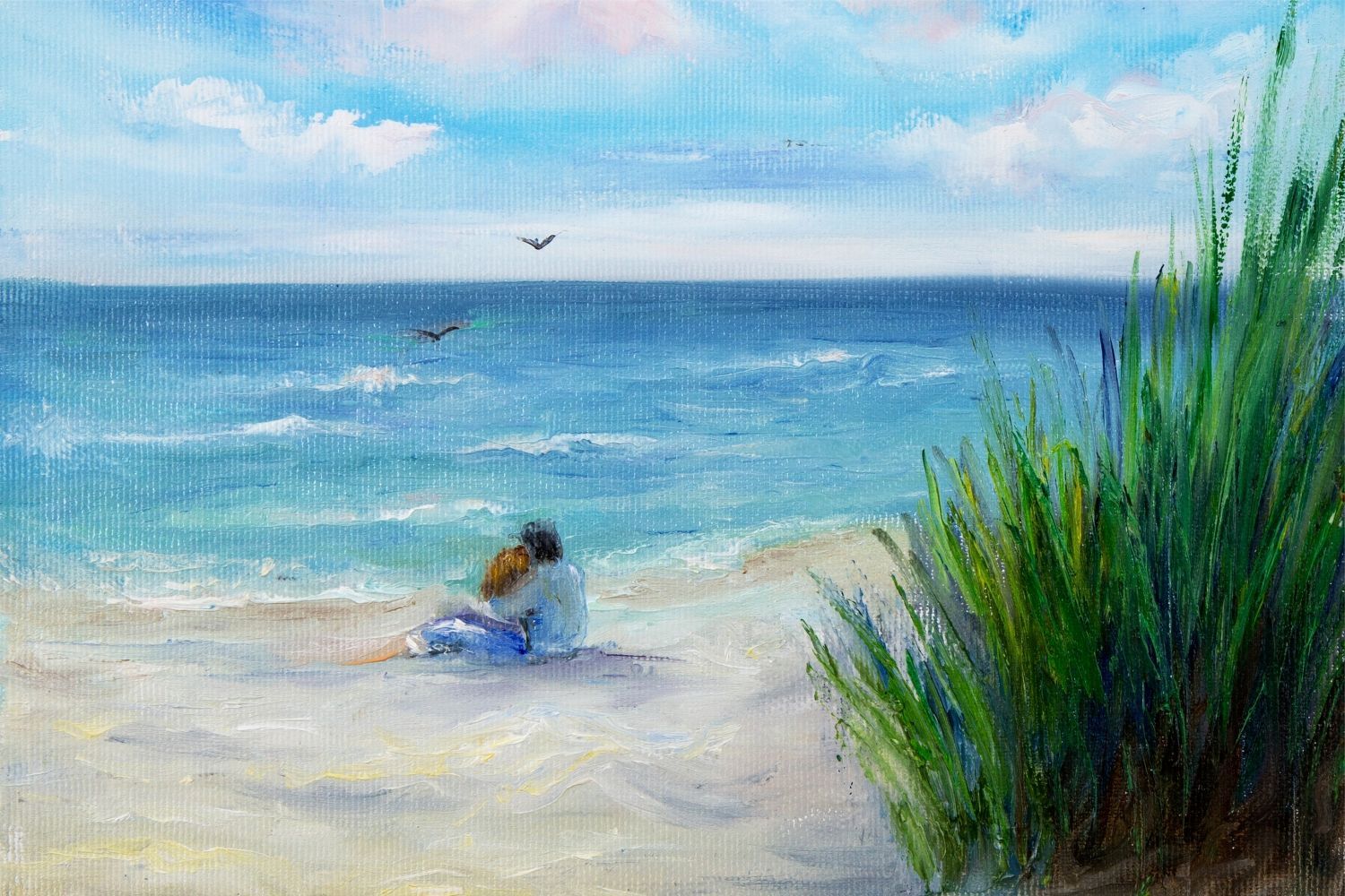 Постер "Любовь и море" Черный, Белый, Дерево A4 [21×30] , A3 [30x40], A2 [40x60], A1 [60x80]