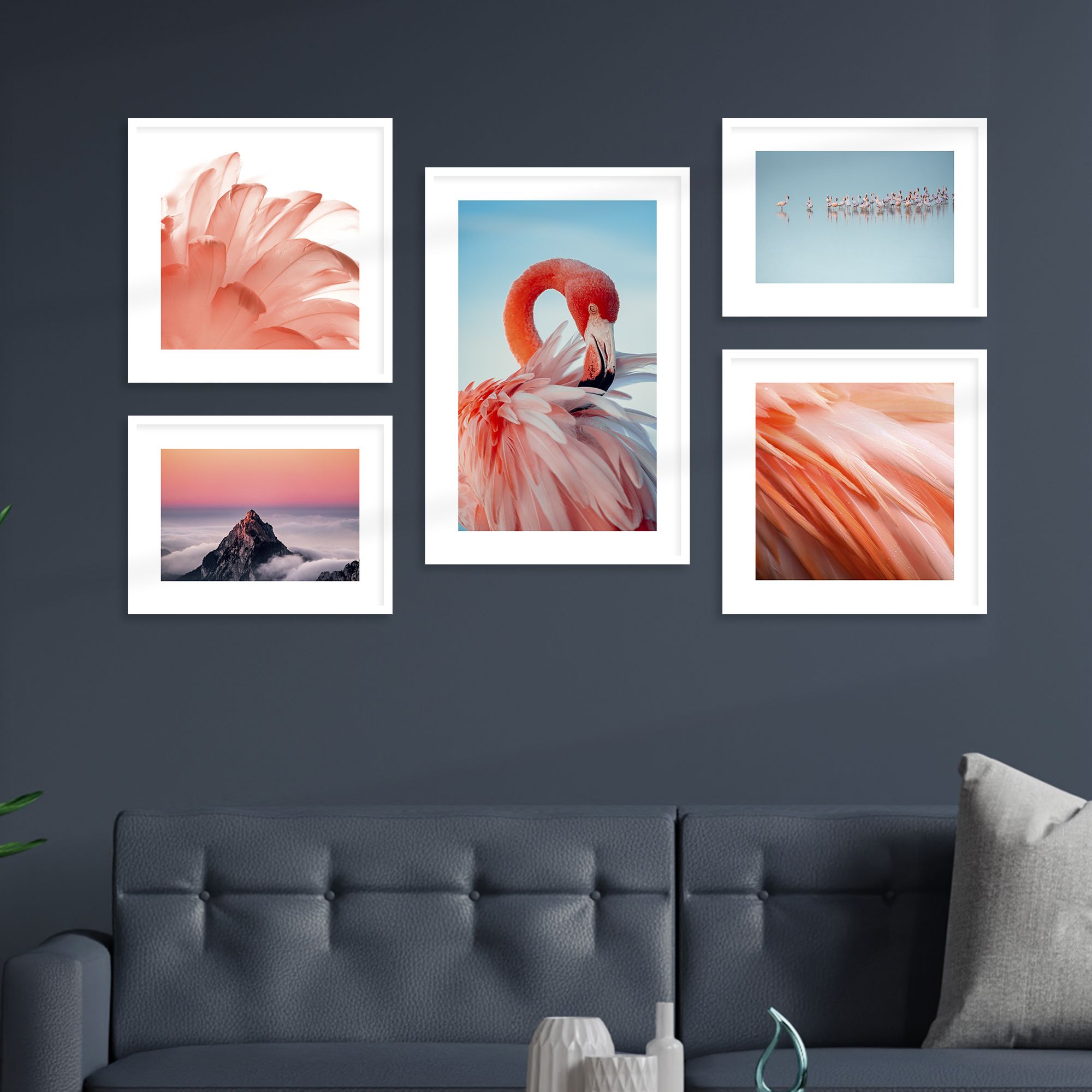 Набор постеров "Pink Flamingo"  