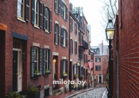 Постер "Boston street" Черный, Белый, Дерево A4 [21×30] , A3 [30x40], A2 [40x60], A1 [60x80]