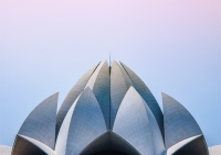 Постер "Храм Лотоса" Черный, Белый, Дерево A4 [21×30] , A3 [30x40]