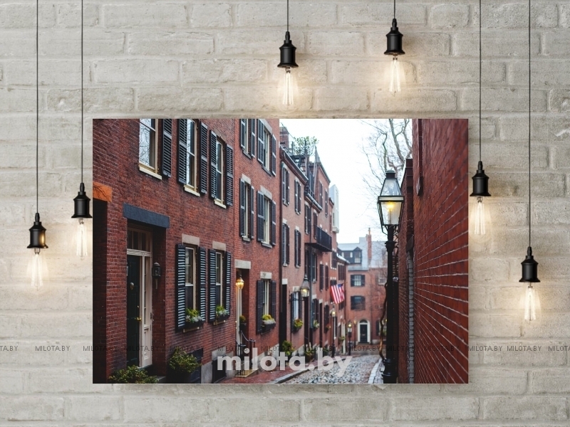 Постер "Boston street" Без рамки, Рамка A4 c небьющимся стеклом, Рамка A3 c небьющимся стеклом, Рамка A2 c небьющимся стеклом, Рамка A1 c небьющимся стеклом 