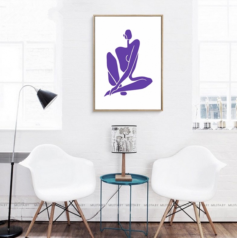 Постер "Sitting nude in blue" от Интернет магазина Милота