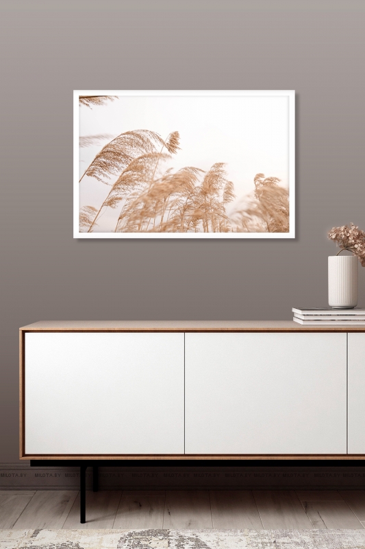 Постер "Wild Nature Grasses-2" Без рамки, Рамка A4 c небьющимся стеклом, Рамка A3 c небьющимся стеклом, Рамка A2 c небьющимся стеклом 