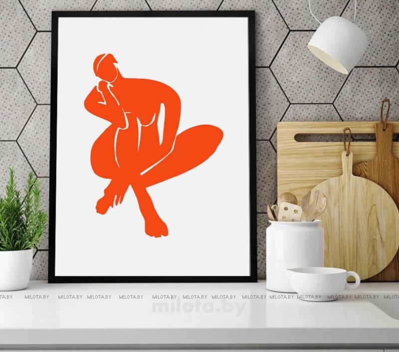 Постер "Nude Woman in Orange" от Интернет магазина Милота