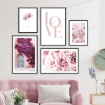 Набор постеров "Pink flowers"