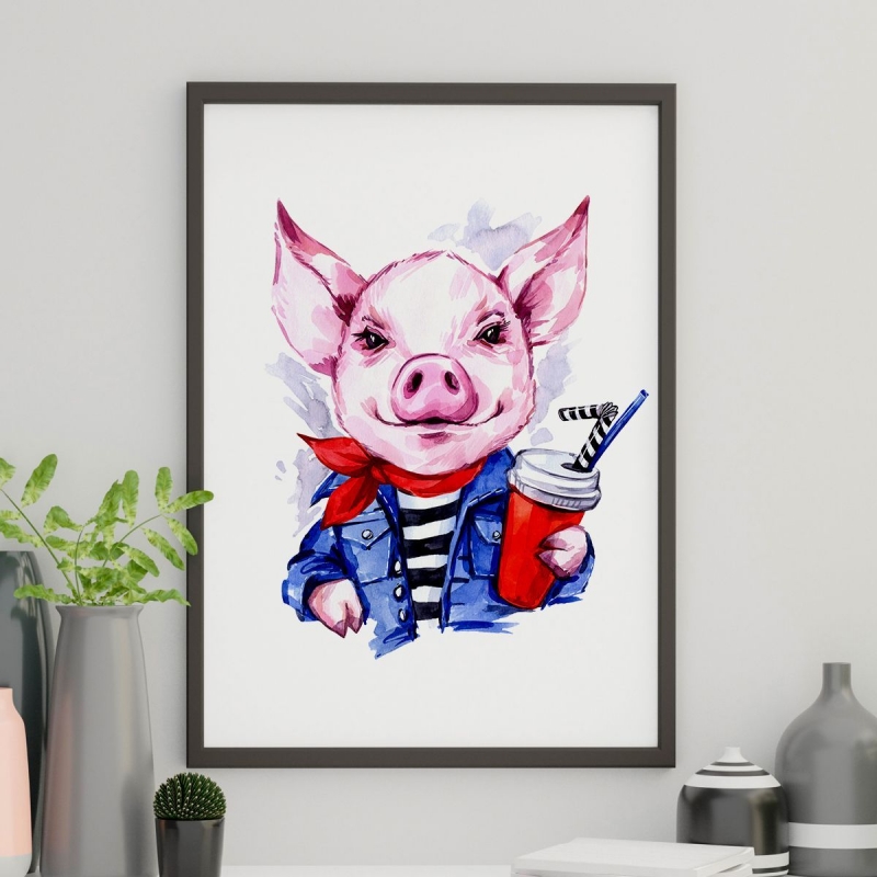Постер "Funny Pig" от Интернет магазина Милота